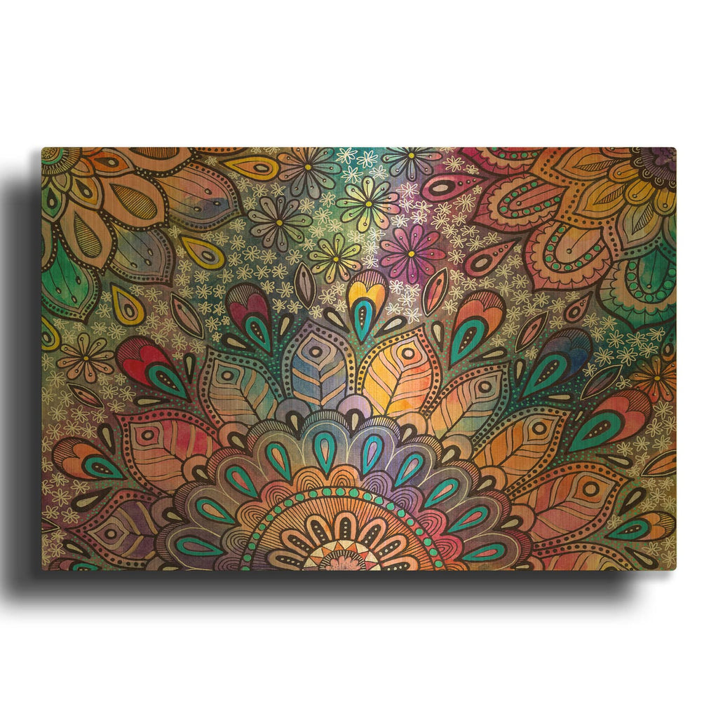 'Bohemian Blooms 3' By Hello Angel Gold Metal Wall Art
