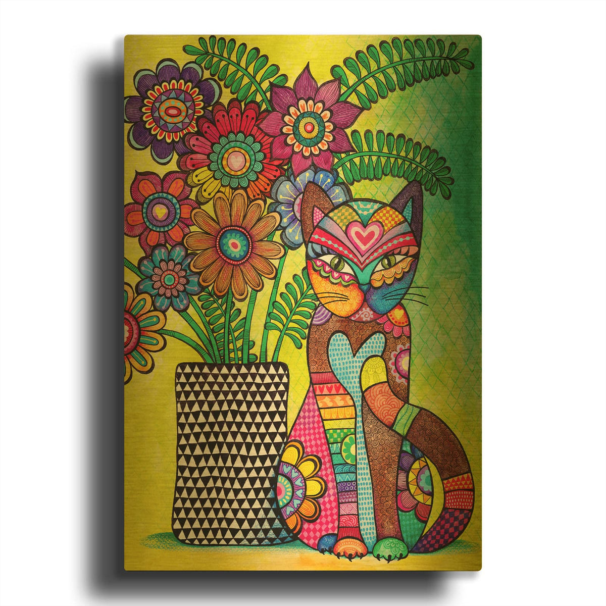 'Mums Flowers' By Hello Angel Gold Metal Wall Art