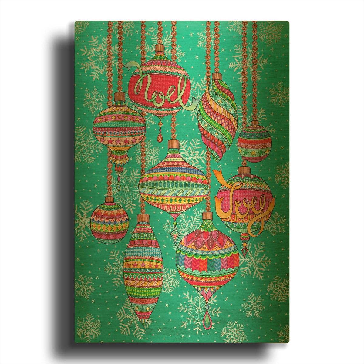 'Baubles In The Snow' By Hello Angel Gold Metal Wall Art