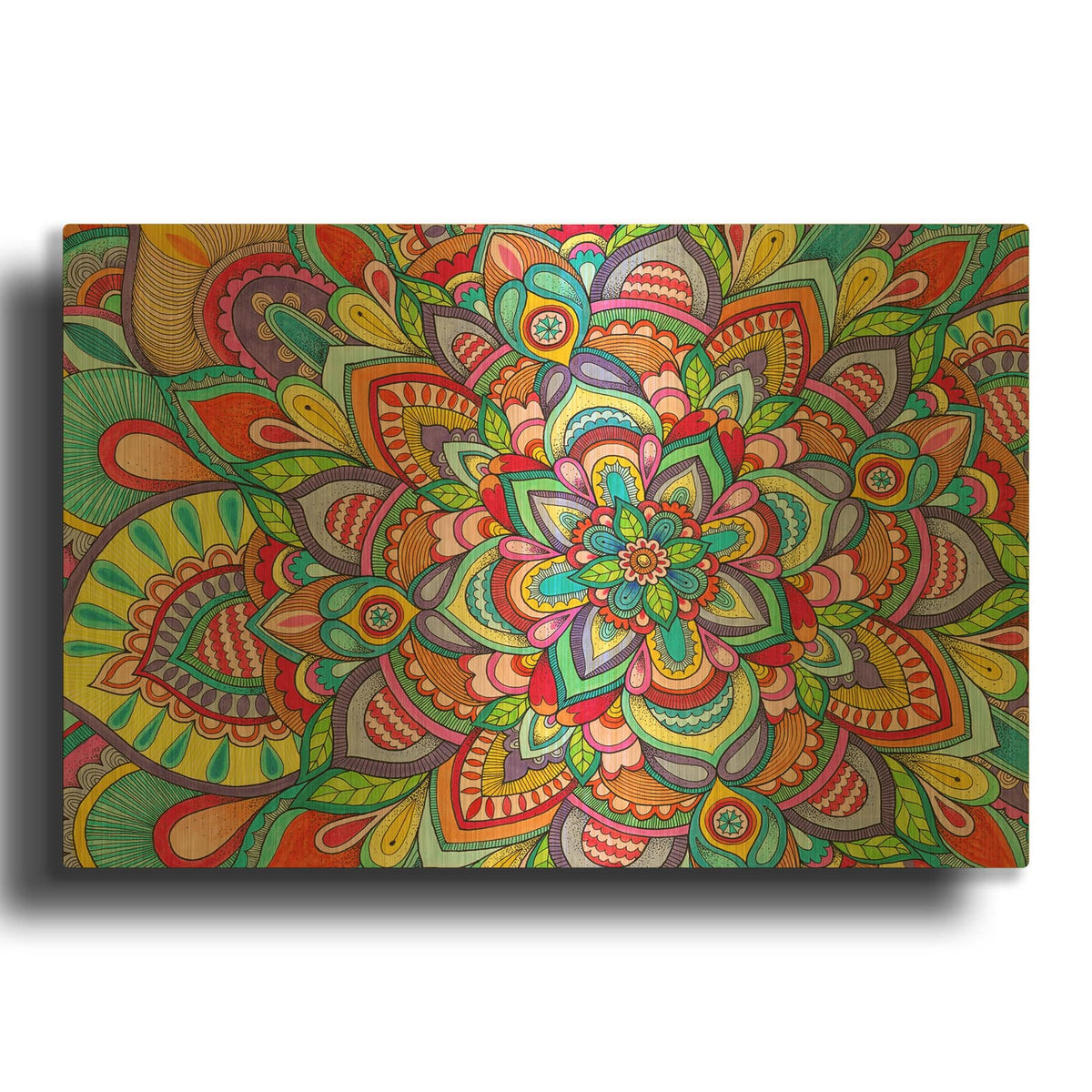 'Happy Organic Mandala' By Hello Angel Gold Metal Wall Art