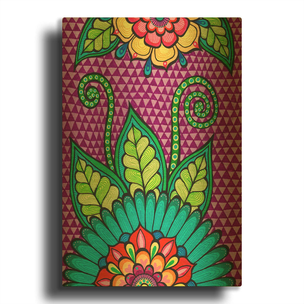 'Bright Bold Blooms 3' By Hello Angel Gold Metal Wall Art