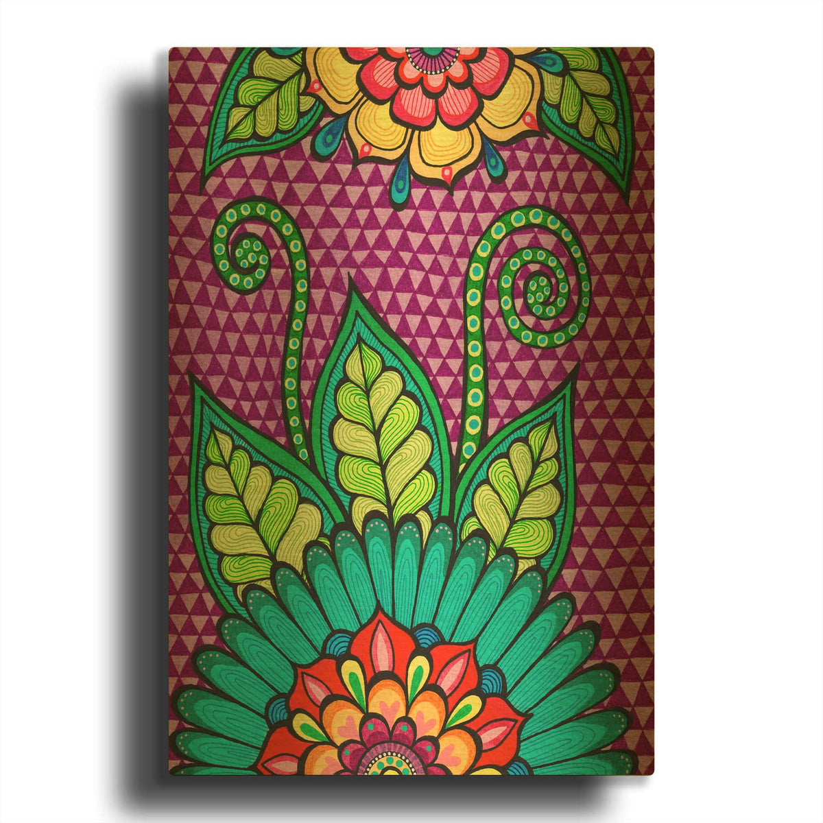 'Bright Bold Blooms 3' By Hello Angel Gold Metal Wall Art