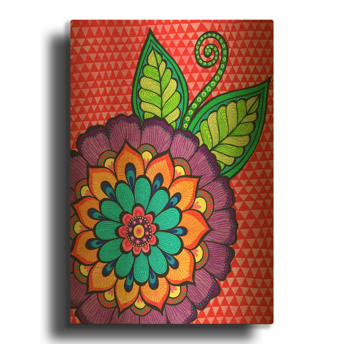 'Bright Bold Blooms 4' By Hello Angel Gold Metal Wall Art