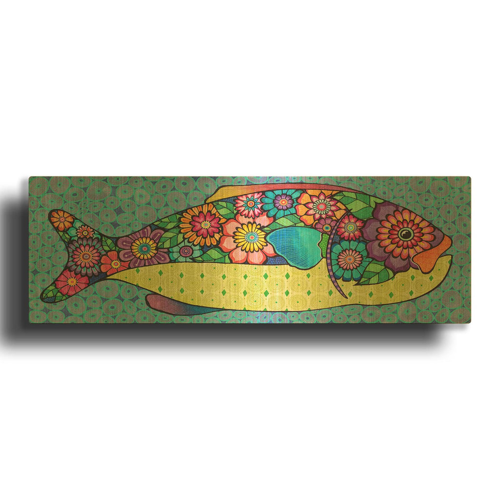'Flower Fish' By Hello Angel Gold Metal Wall Art