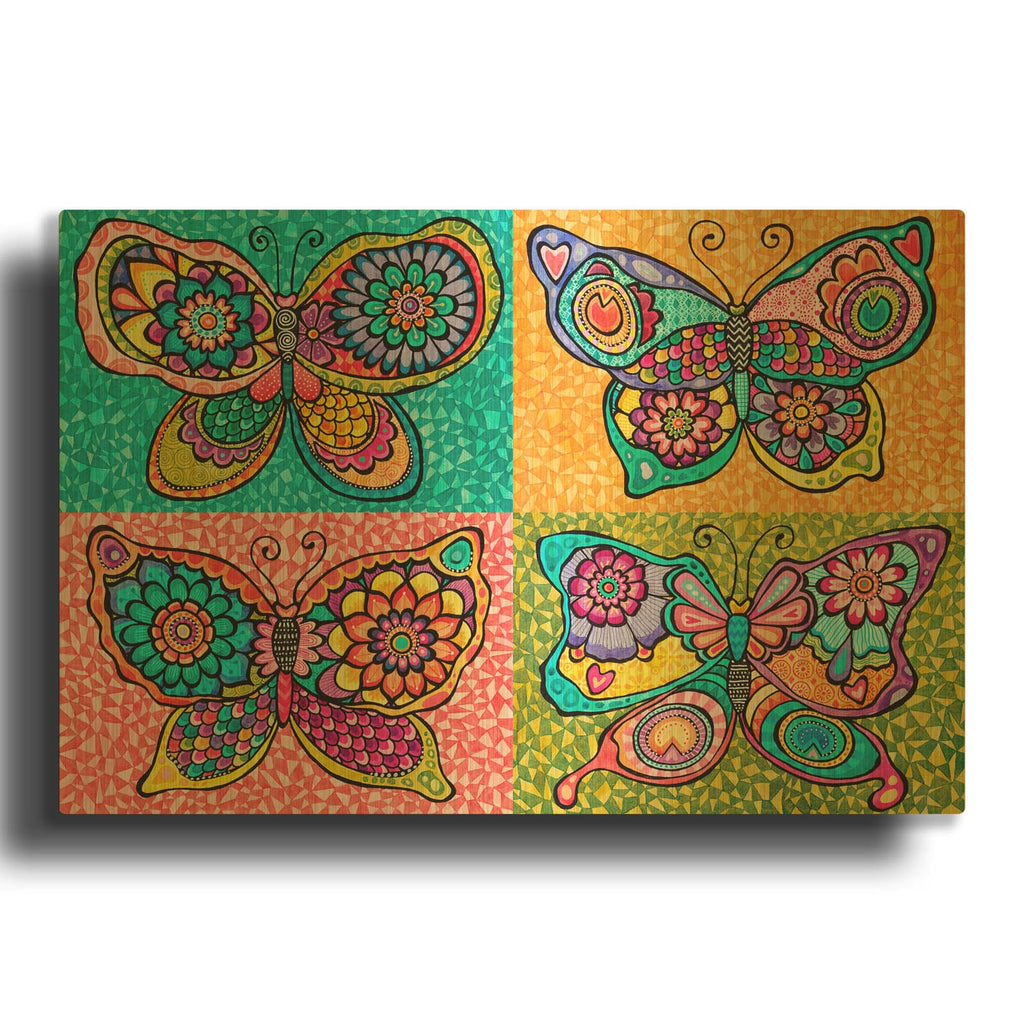 'Four Butterflies' By Hello Angel Gold Metal Wall Art