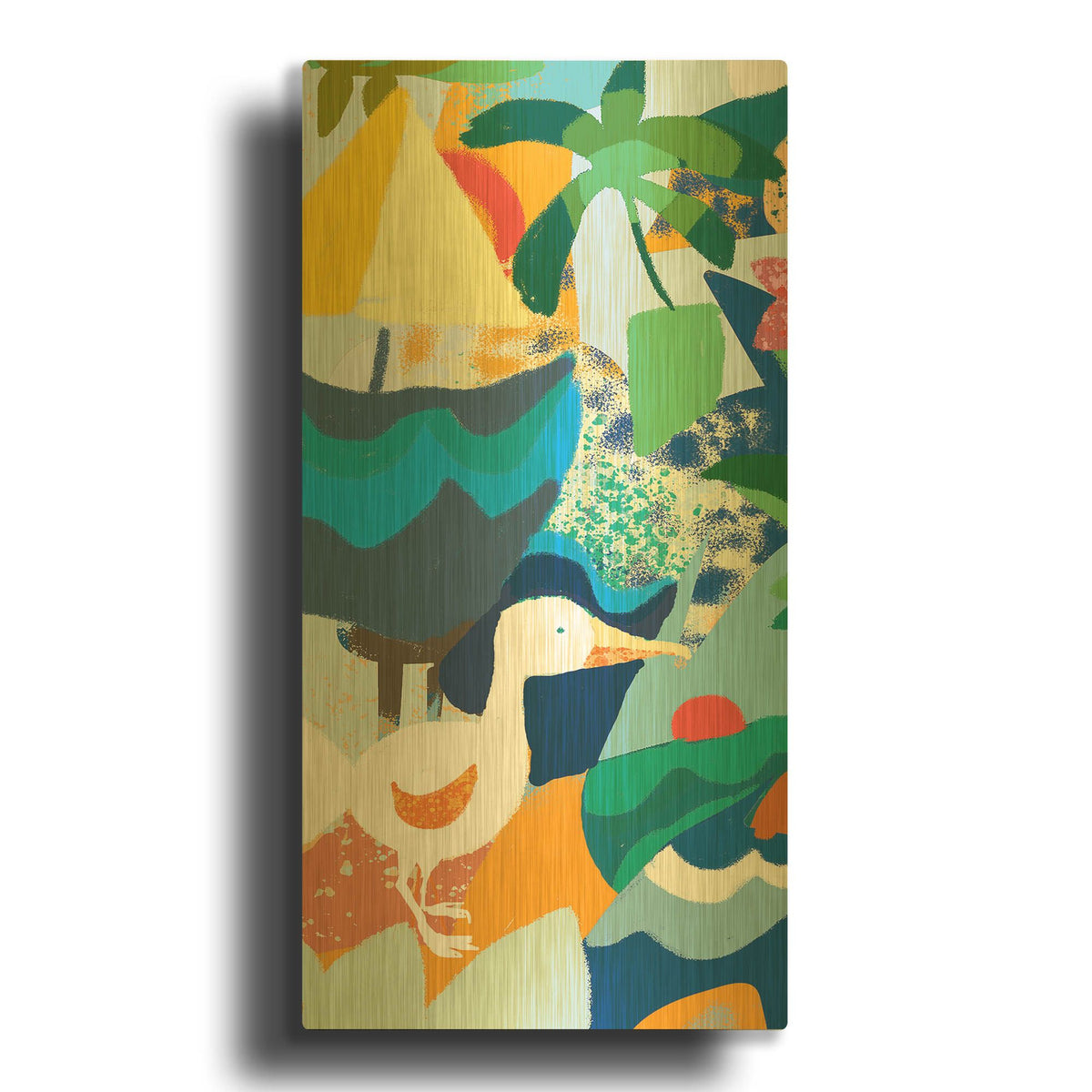 'Tropical World' By Holly McGee Gold Metal Wall Art
