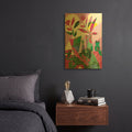 'Still Life With Two Cats And Lavender Sky' By Holly McGee Gold Metal Wall Art