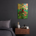 'Still Life With Two Giraffes' By Holly McGee Gold Metal Wall Art