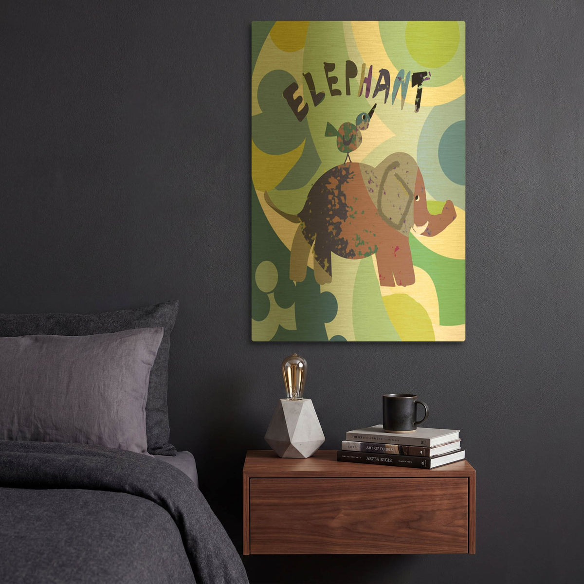 'Elephant' By Holly McGee Gold Metal Wall Art