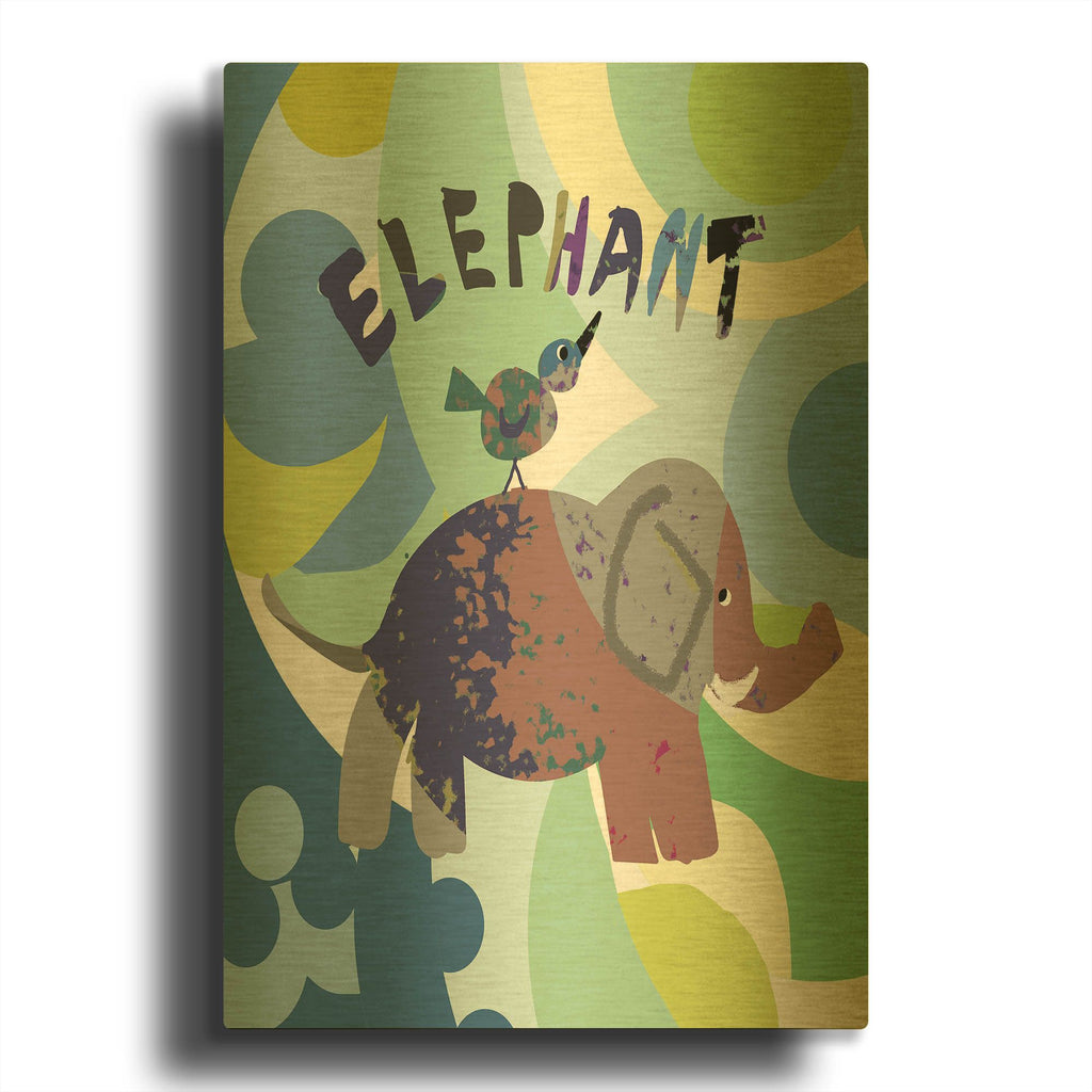 'Elephant' By Holly McGee Gold Metal Wall Art