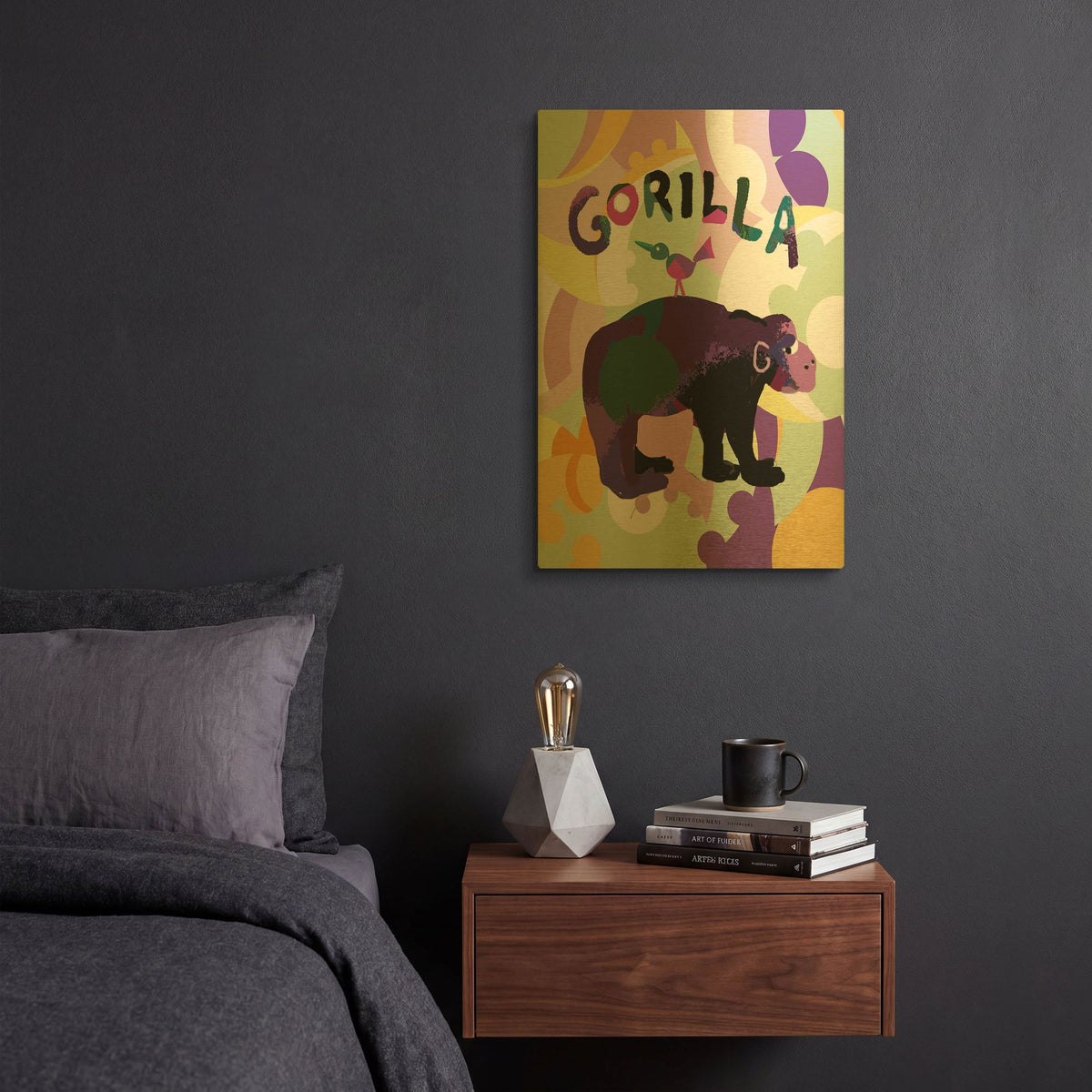 'Gorilla' By Holly McGee Gold Metal Wall Art