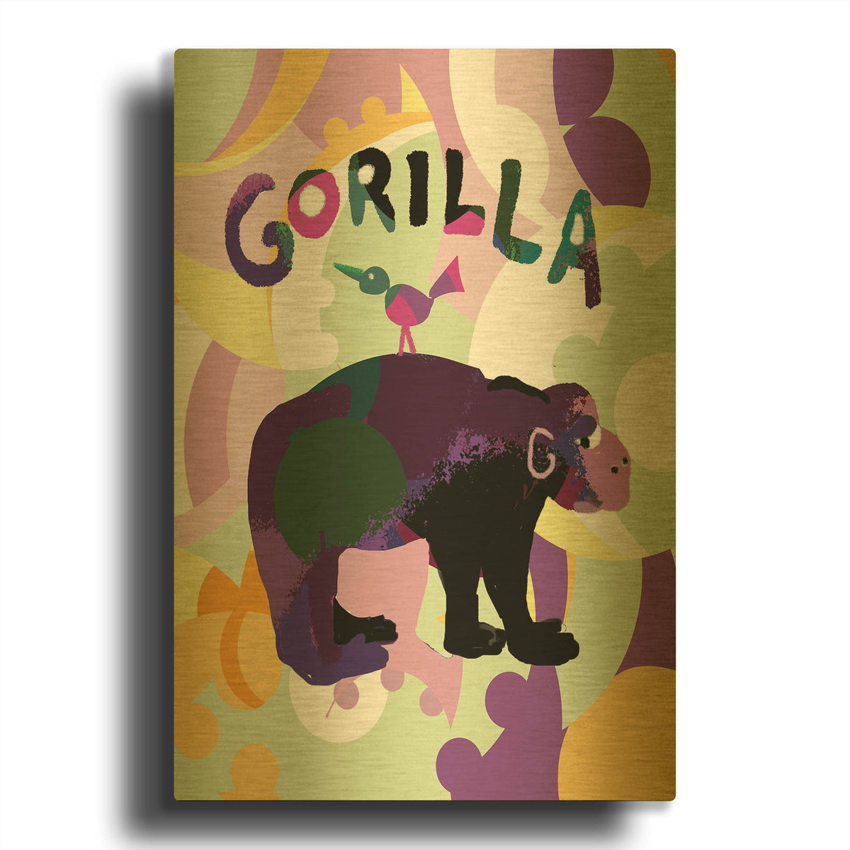 'Gorilla' By Holly McGee Gold Metal Wall Art