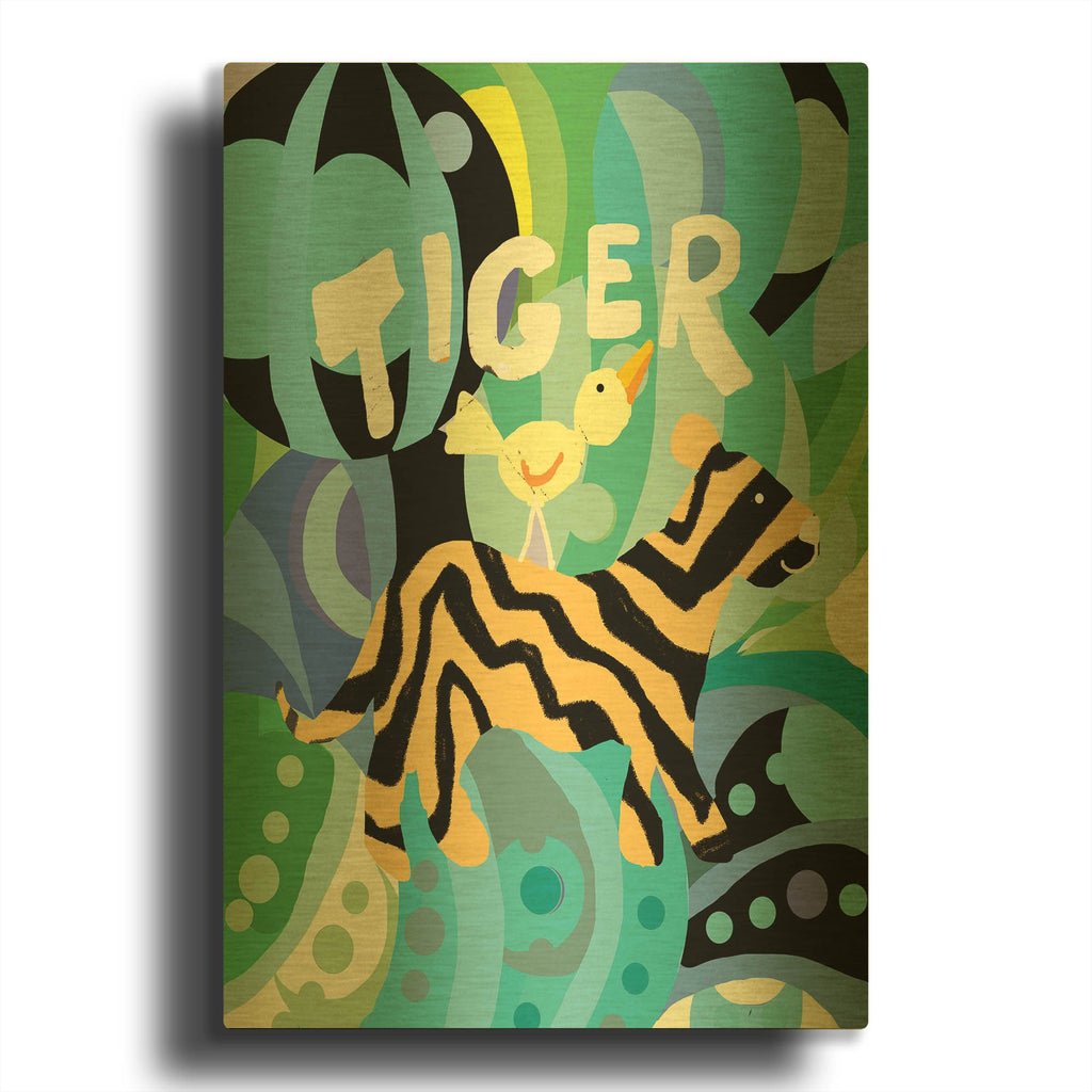 'Tiger' By Holly McGee Gold Metal Wall Art