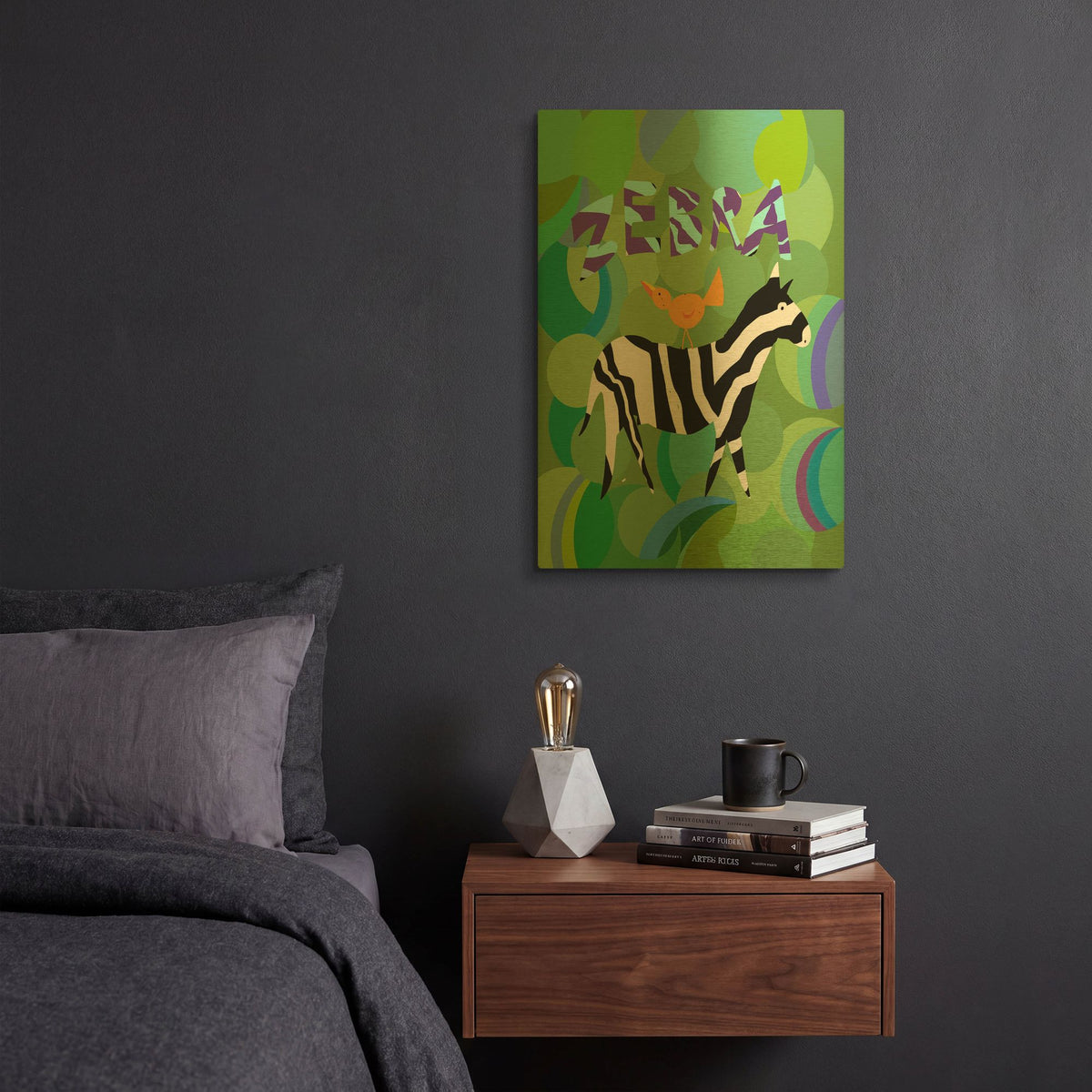'Zebra' By Holly McGee Gold Metal Wall Art