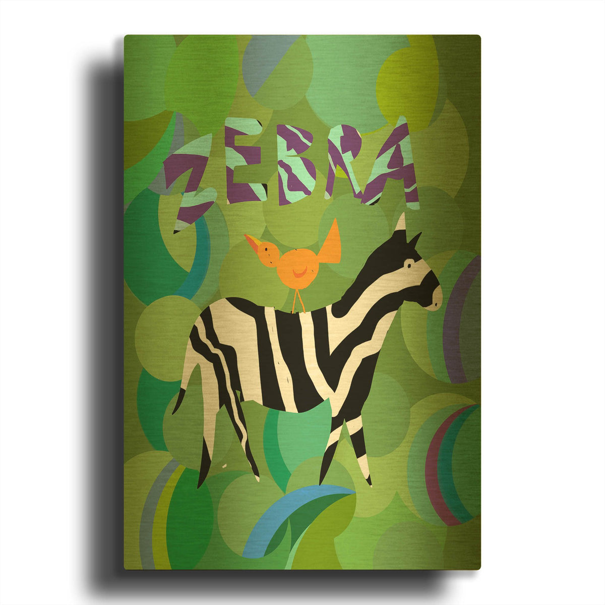 'Zebra' By Holly McGee Gold Metal Wall Art