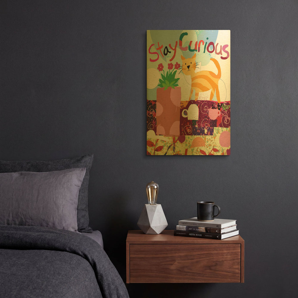 'Stay Curious' By Holly McGee Gold Metal Wall Art
