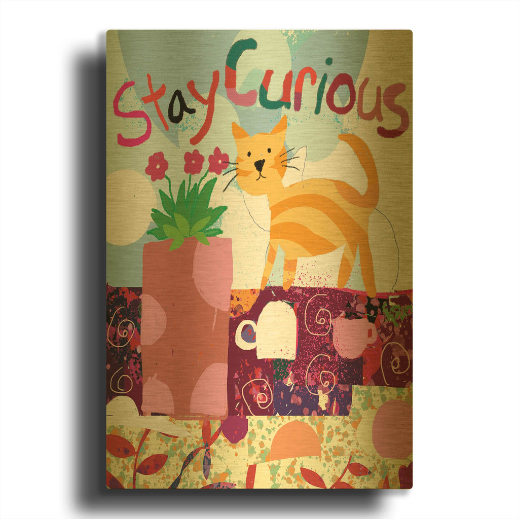 'Stay Curious' By Holly McGee Gold Metal Wall Art