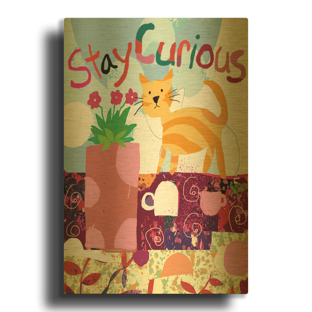 'Stay Curious' By Holly McGee Gold Metal Wall Art