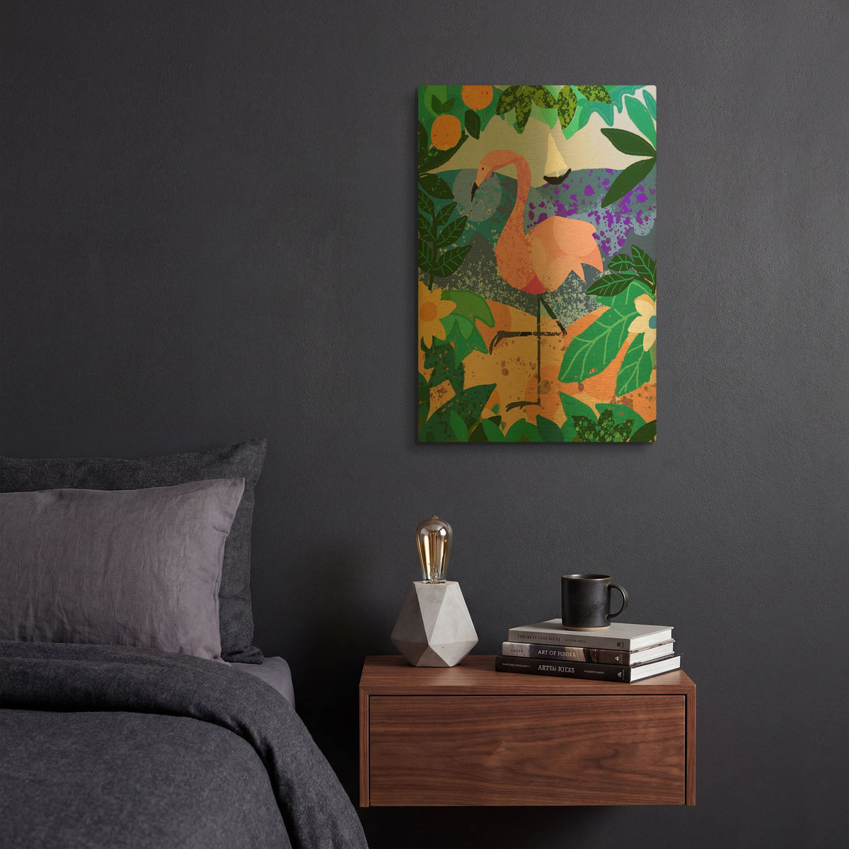 'Final Flamingo' By Holly McGee Gold Metal Wall Art