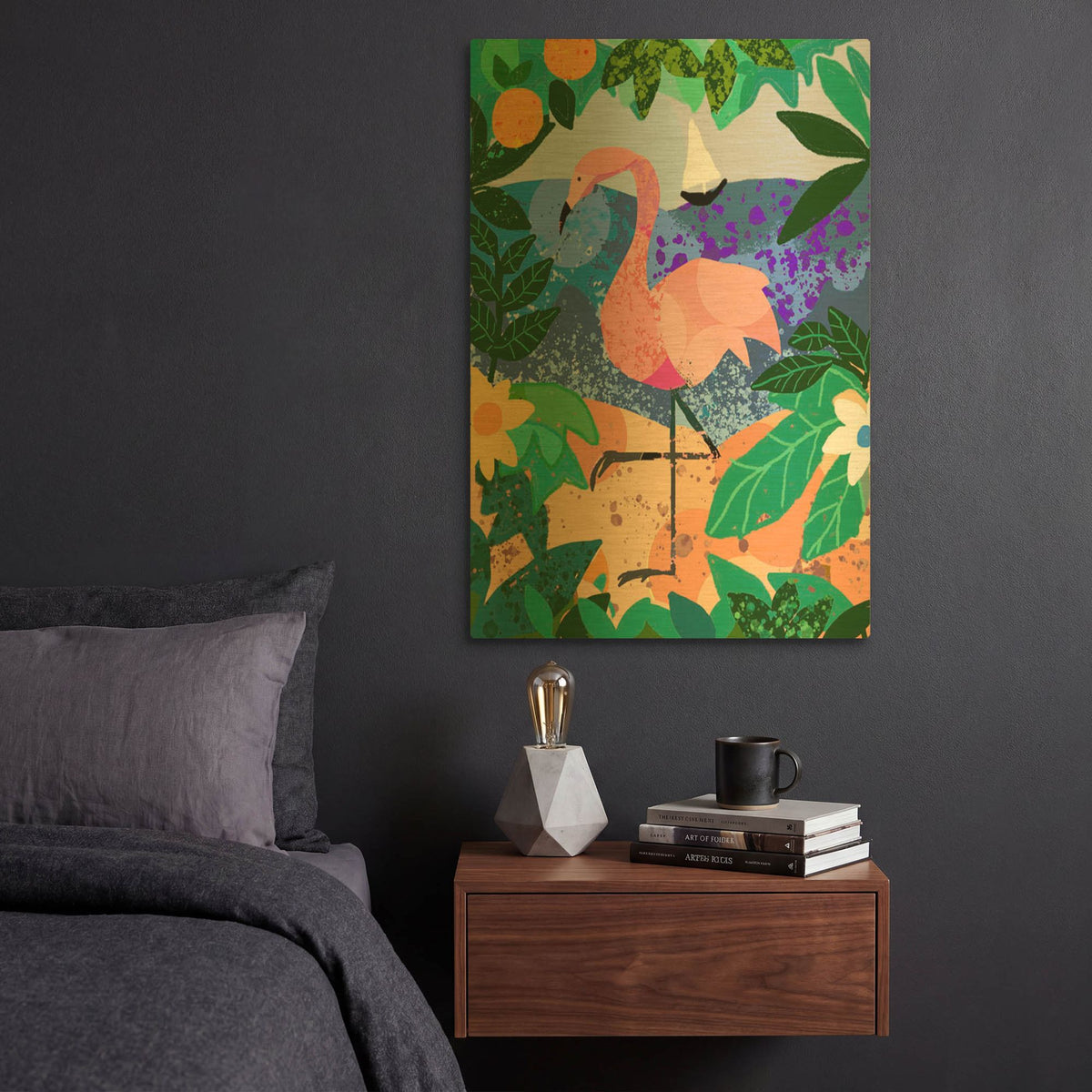 'Final Flamingo' By Holly McGee Gold Metal Wall Art