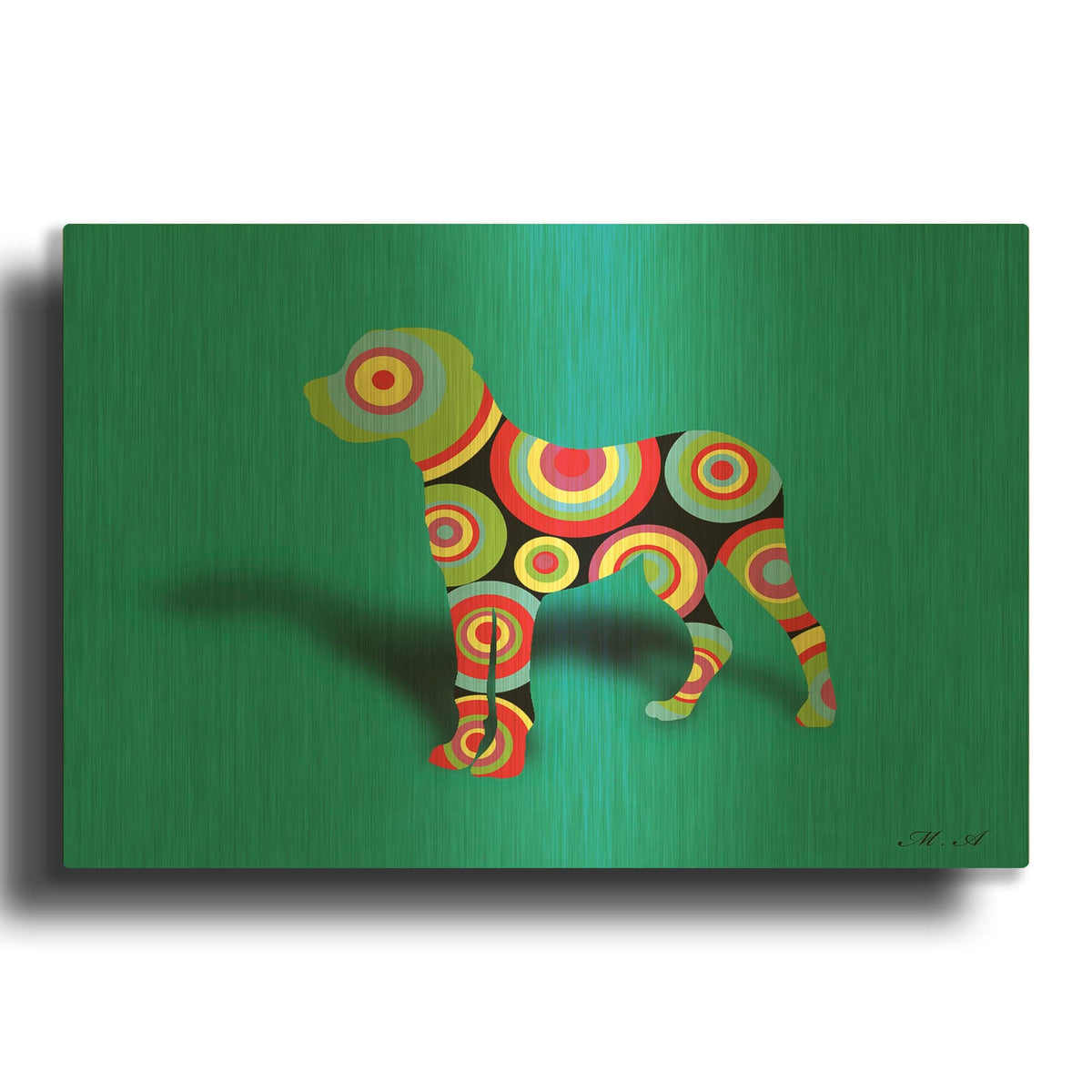 'Dog Love' By Mark Ashkenazi Gold Metal Wall Art