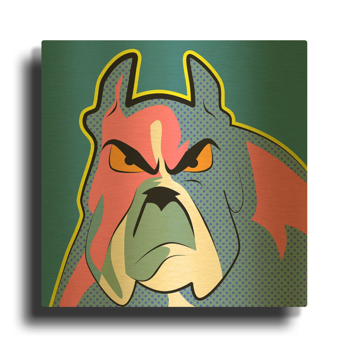 'Bull Dog Pop' By Mark Ashkenazi Gold Metal Wall Art