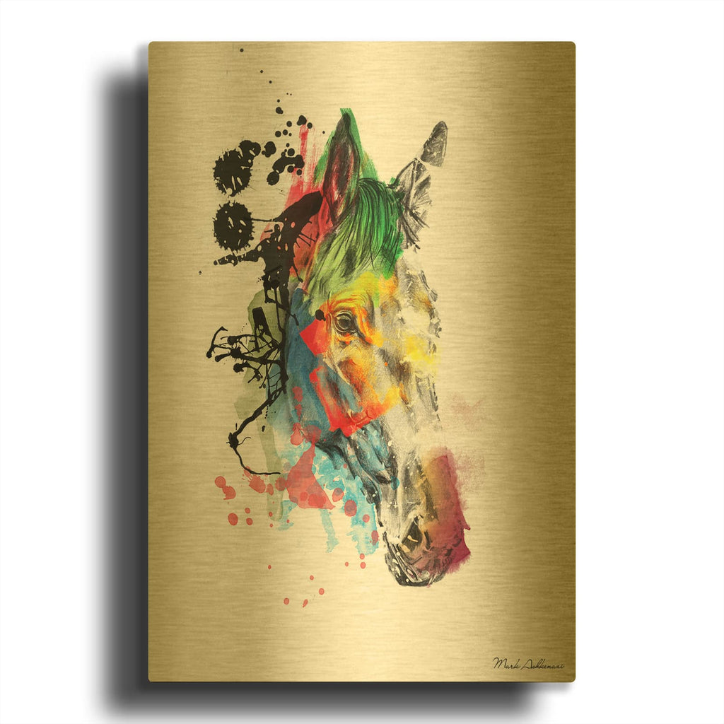 'Beauty' By Mark Ashkenazi Gold Metal Wall Art
