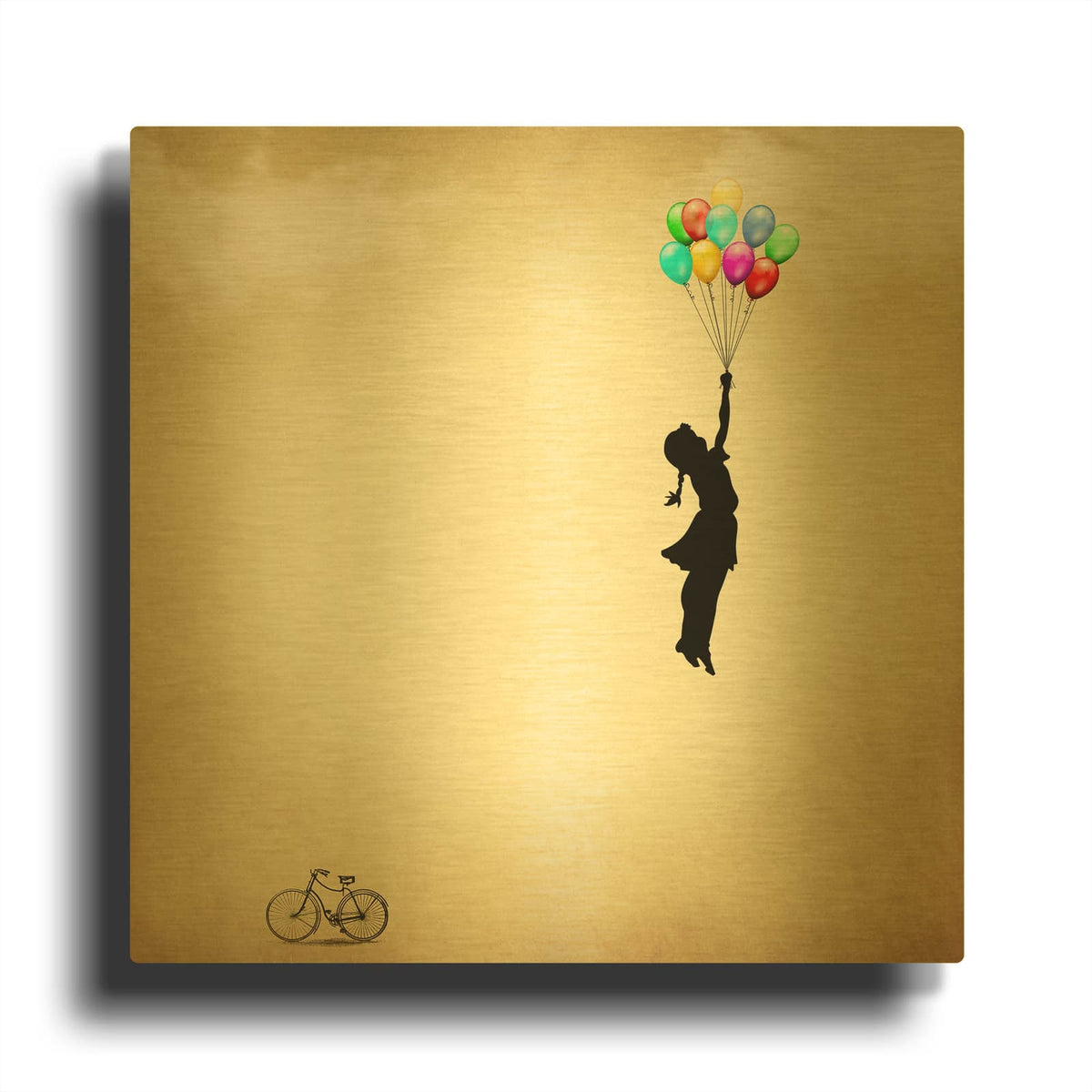 'Balloon' By Mark Ashkenazi Gold Metal Wall Art