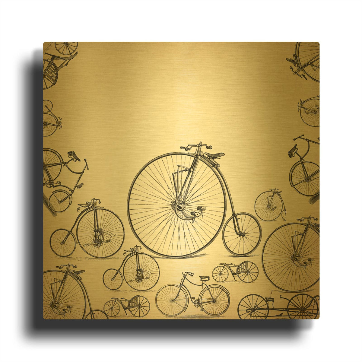 'C' By Mark Ashkenazi Gold Metal Wall Art