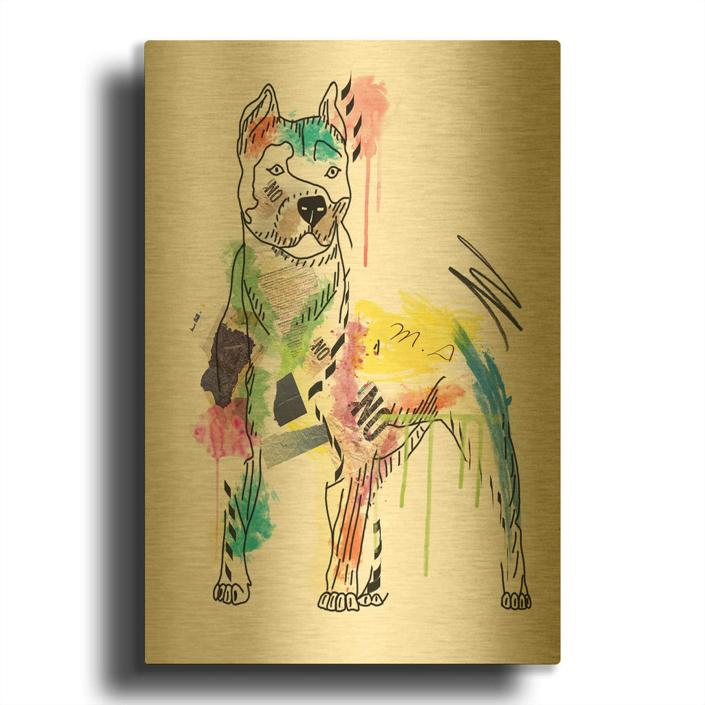'Bodyguard' By Mark Ashkenazi Gold Metal Wall Art