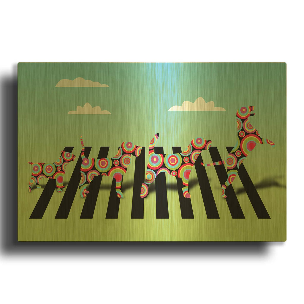 'Dogs Animals' By Mark Ashkenazi Gold Metal Wall Art