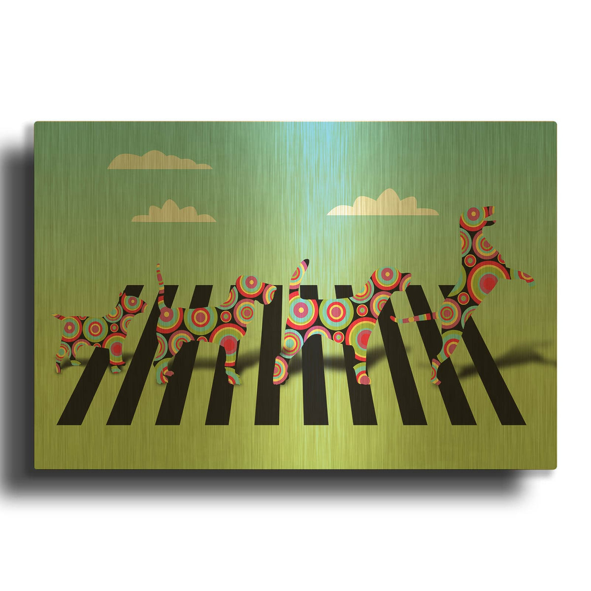'Dogs Animals' By Mark Ashkenazi Gold Metal Wall Art