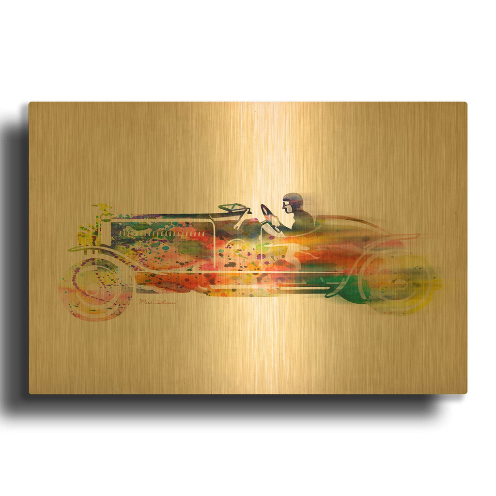 'Folsfagen Car 4' By Mark Ashkenazi Gold Metal Wall Art