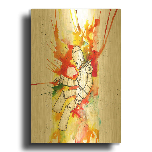 'Nebula Bot' By Craig Snodgrass Gold Metal Wall Art