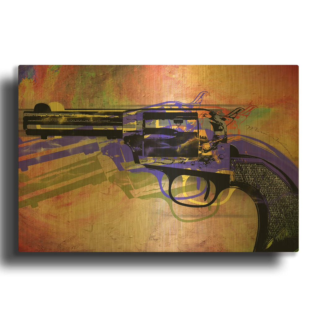'Gun 6' By Mark Ashkenazi Gold Metal Wall Art