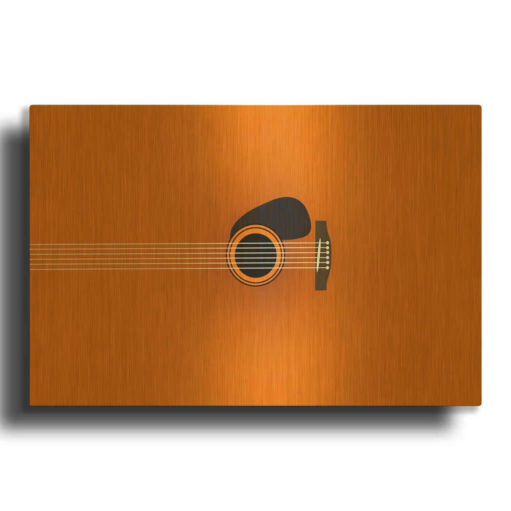 'Guitar Minimal' By Mark Ashkenazi Gold Metal Wall Art