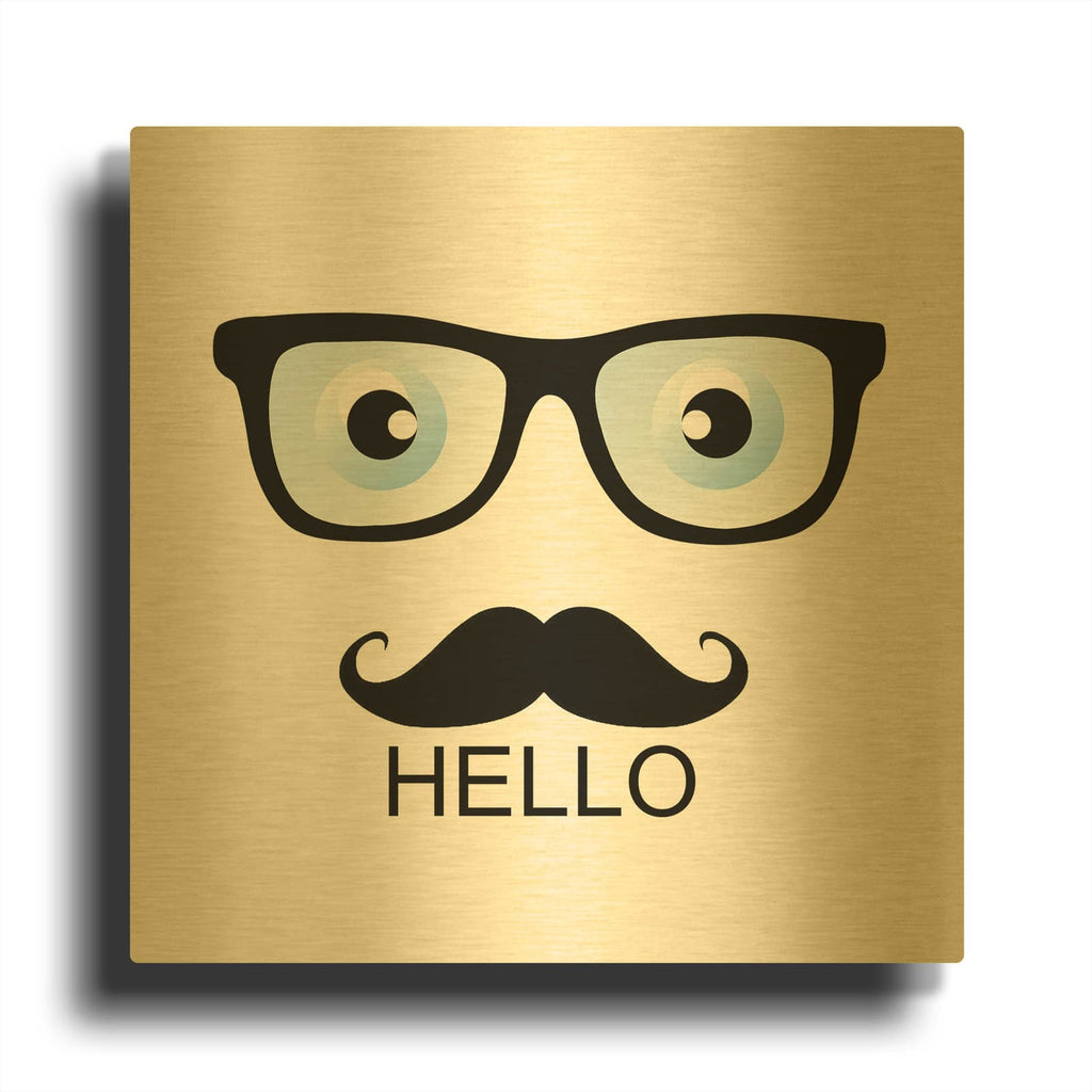 'Hello' By Mark Ashkenazi Gold Metal Wall Art