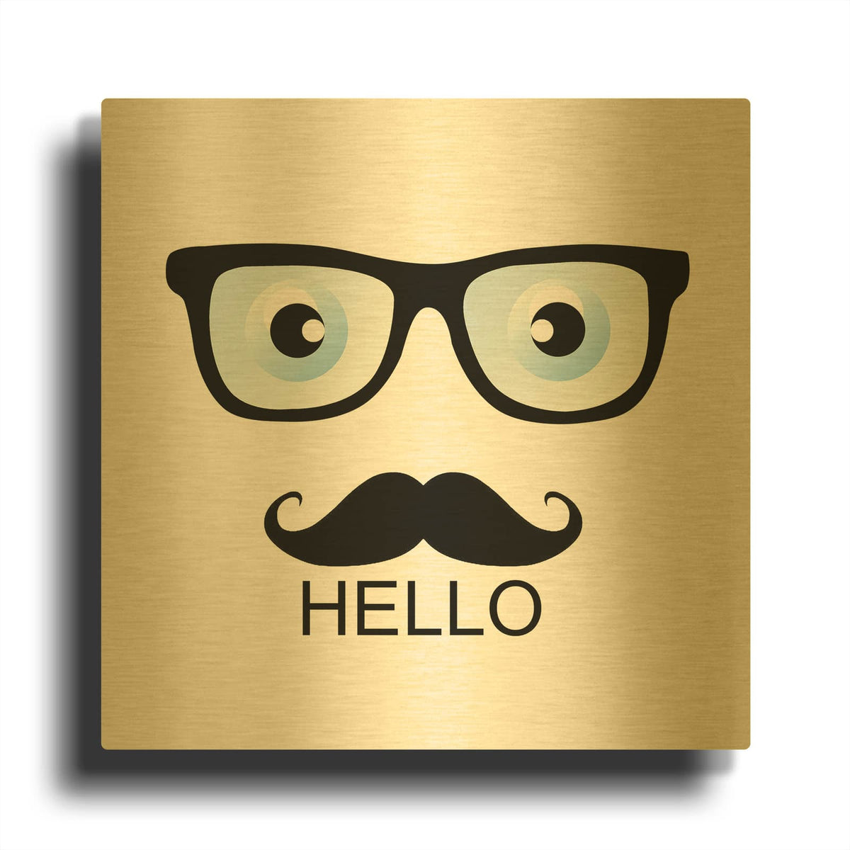 'Hello' By Mark Ashkenazi Gold Metal Wall Art