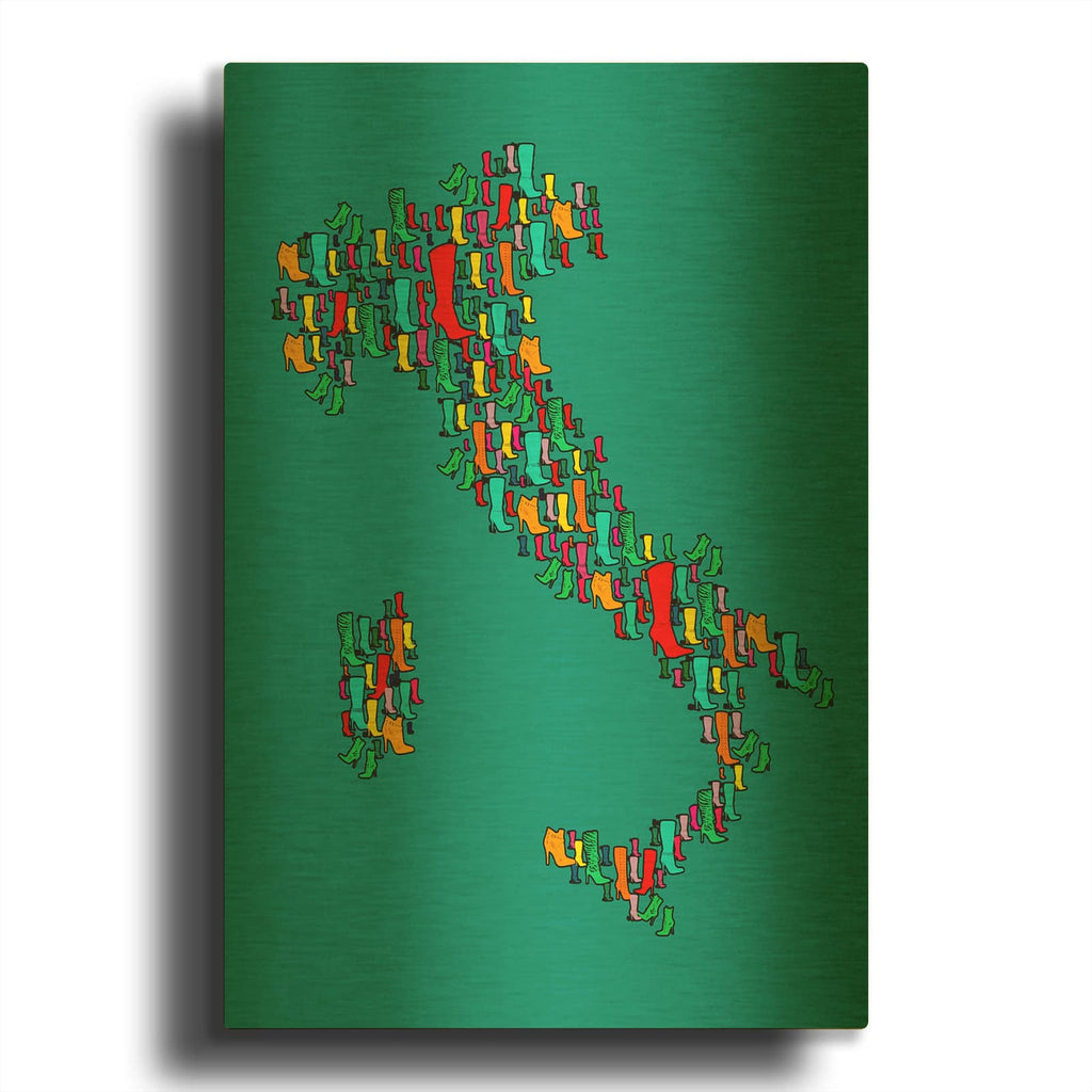 'Italy Map 2' By Mark Ashkenazi Gold Metal Wall Art