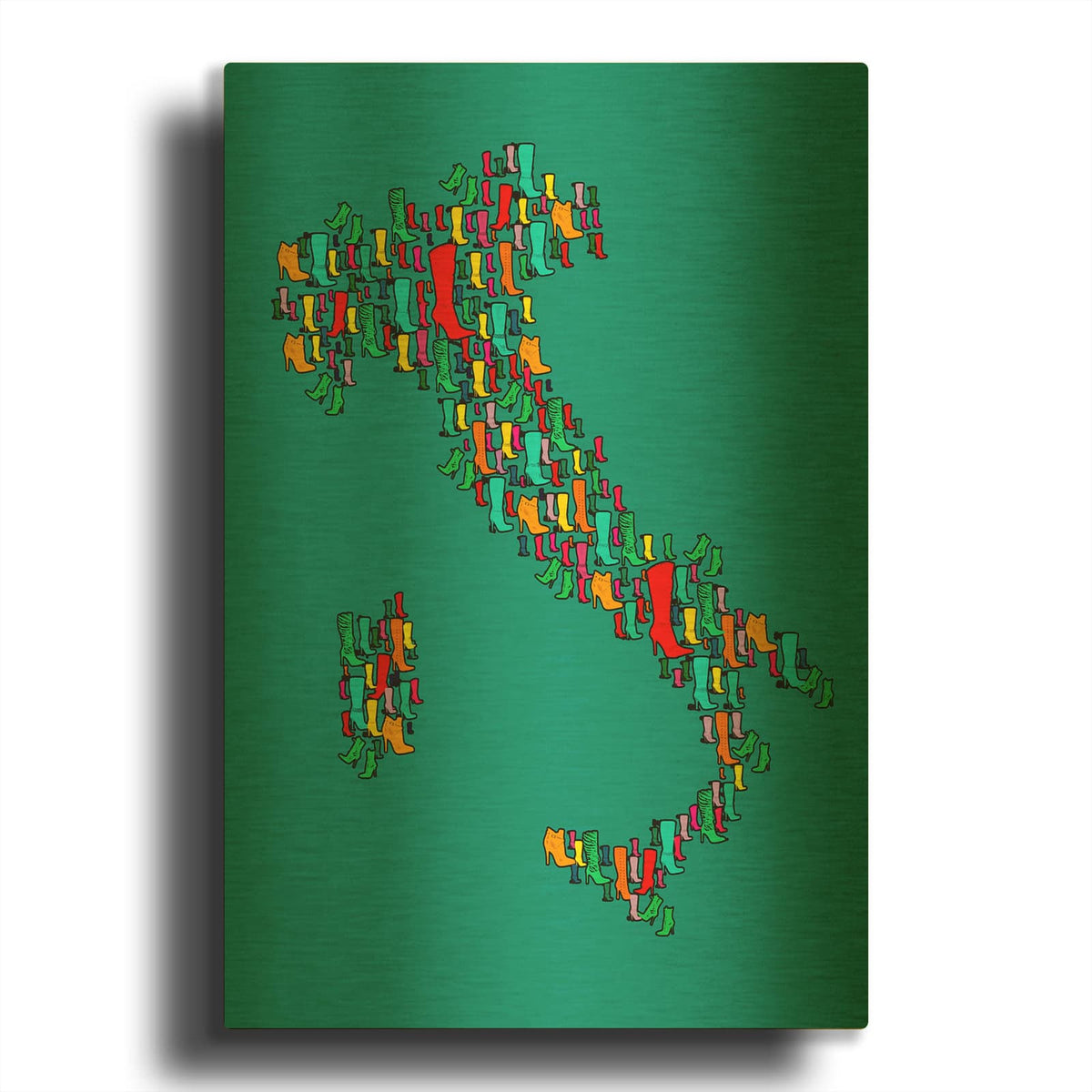 'Italy Map 2' By Mark Ashkenazi Gold Metal Wall Art