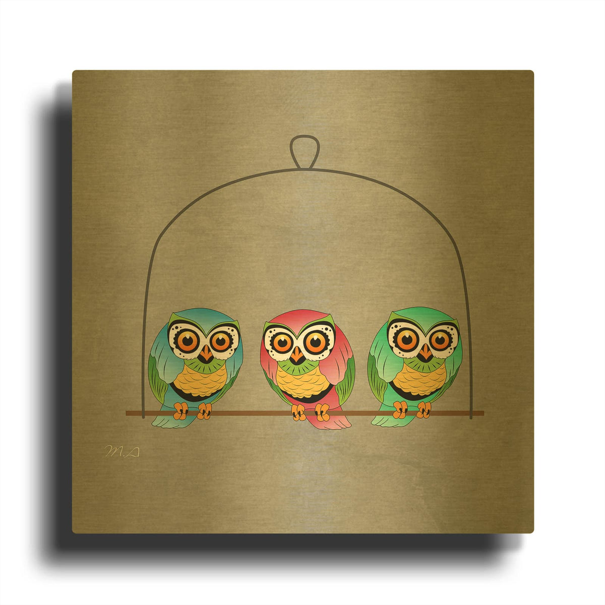 'Pilow' By Mark Ashkenazi Gold Metal Wall Art