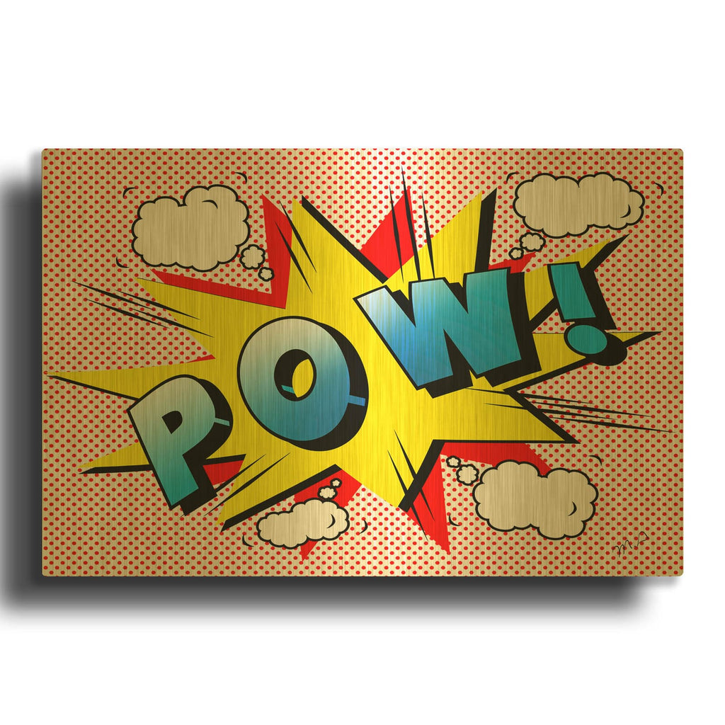 'Pow 2' By Mark Ashkenazi Gold Metal Wall Art