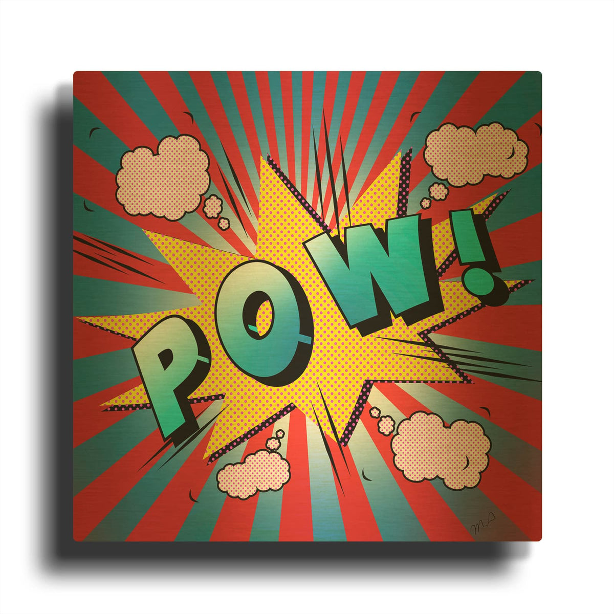 'Pow 5' By Mark Ashkenazi Gold Metal Wall Art