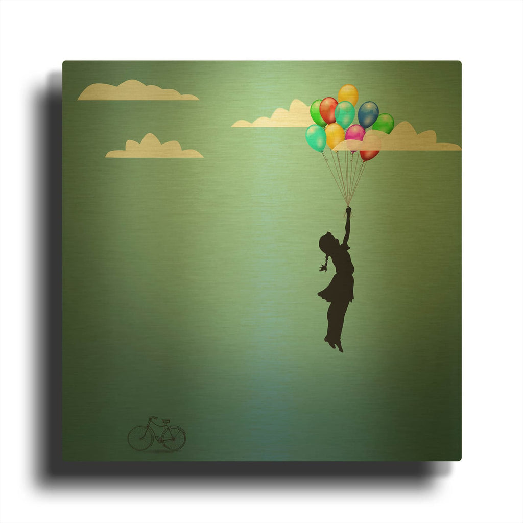 'Sky' By Mark Ashkenazi Gold Metal Wall Art
