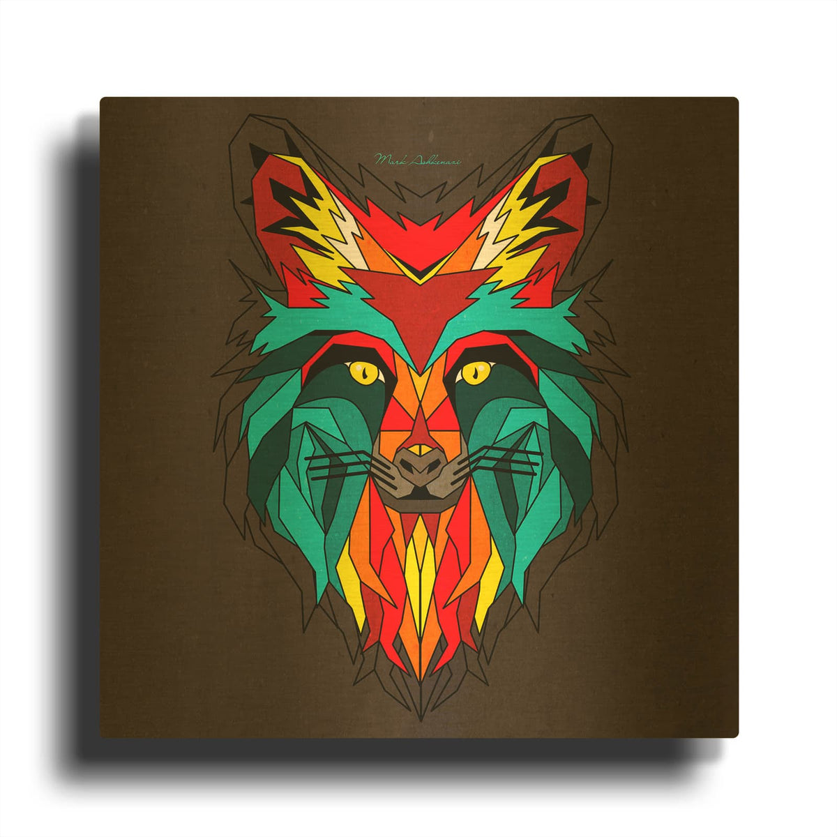 'Fox 3' By Mark Ashkenazi Gold Metal Wall Art