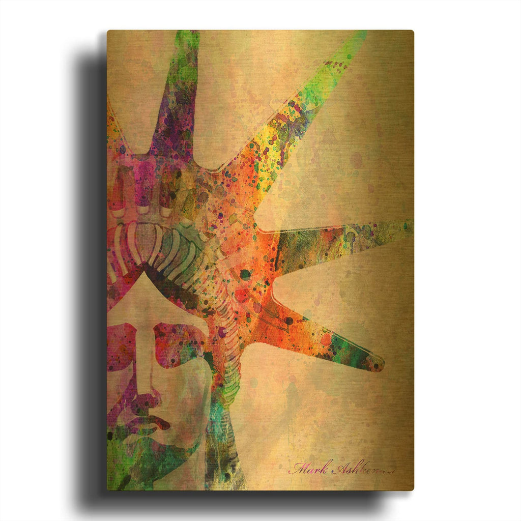 'Liberty' By Mark Ashkenazi Gold Metal Wall Art