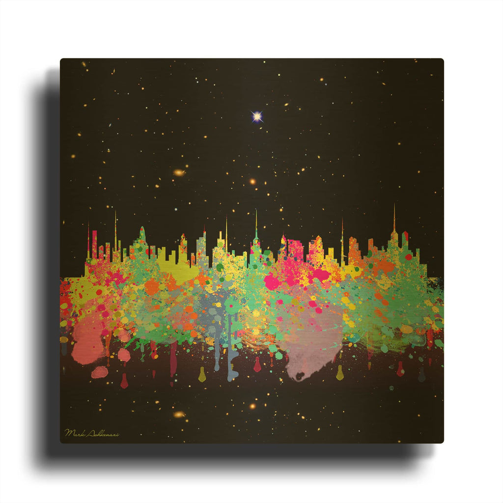 'Abstrace C T' By Mark Ashkenazi Gold Metal Wall Art