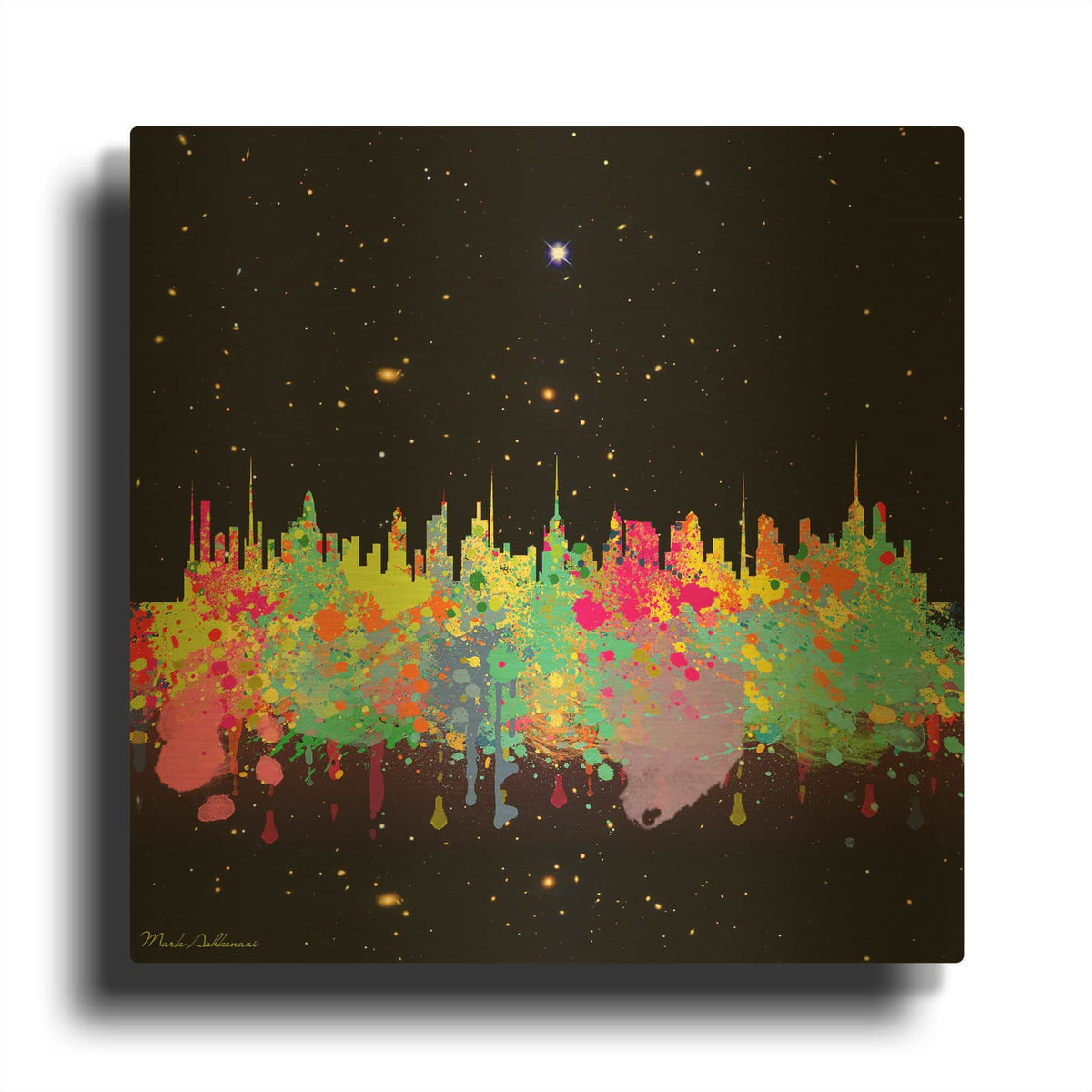 'Abstrace C T' By Mark Ashkenazi Gold Metal Wall Art