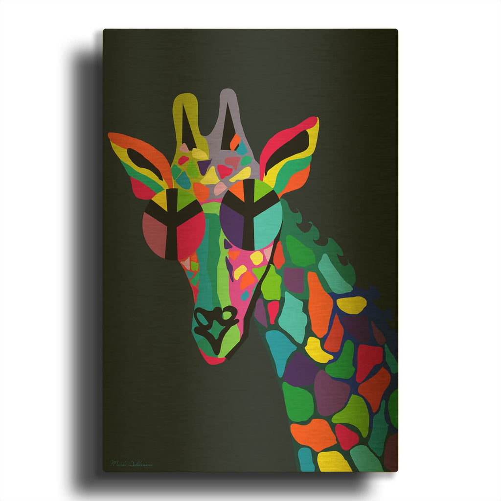 'Giraffe' By Mark Ashkenazi Gold Metal Wall Art