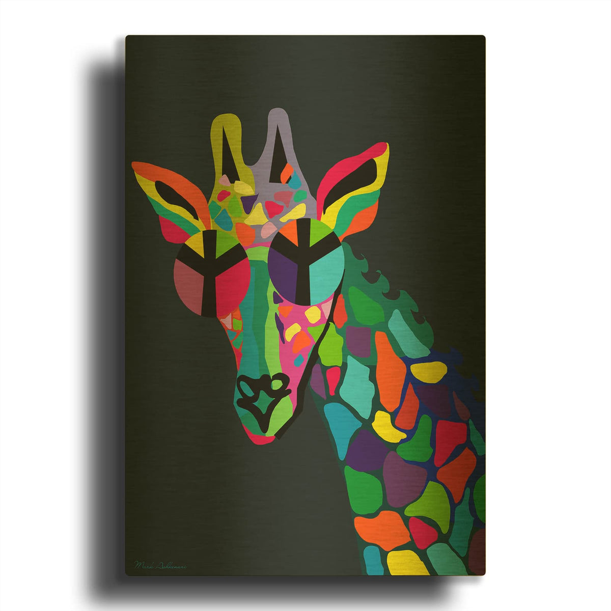 'Giraffe' By Mark Ashkenazi Gold Metal Wall Art